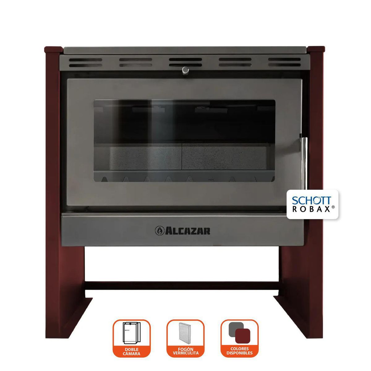 ALCAZAR - Estufa Leña Alcazar Bavara Burdeo