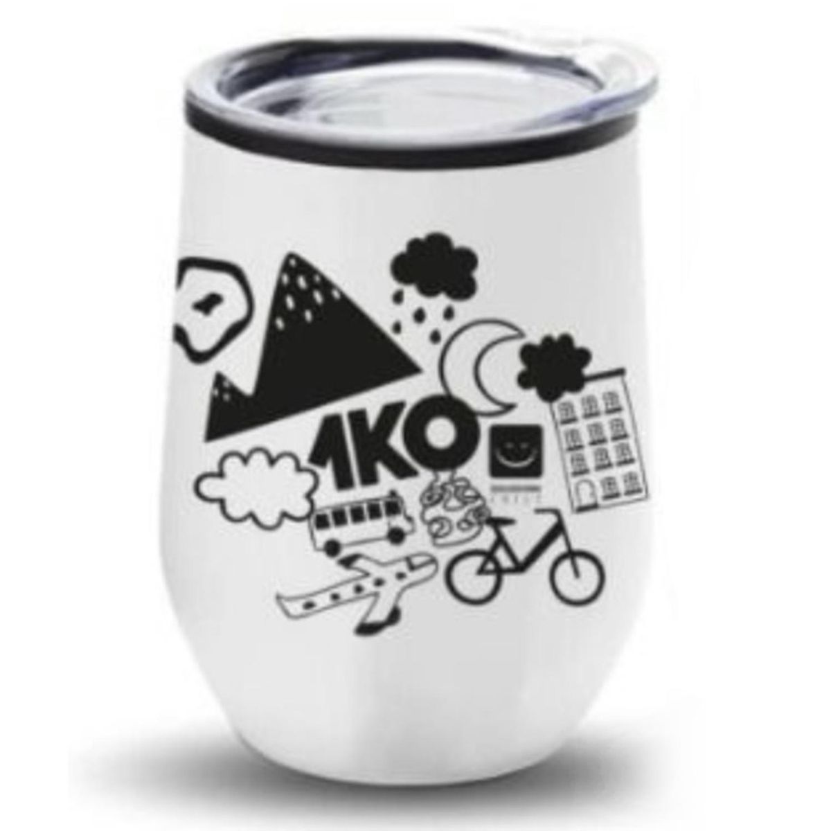 1KO - Mug 400 ml Blanco/negro