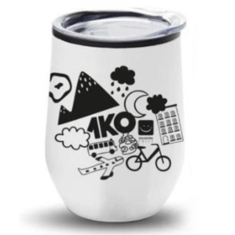 1KO - Mug 400 ml Acero Inoxidable Blanco/negro