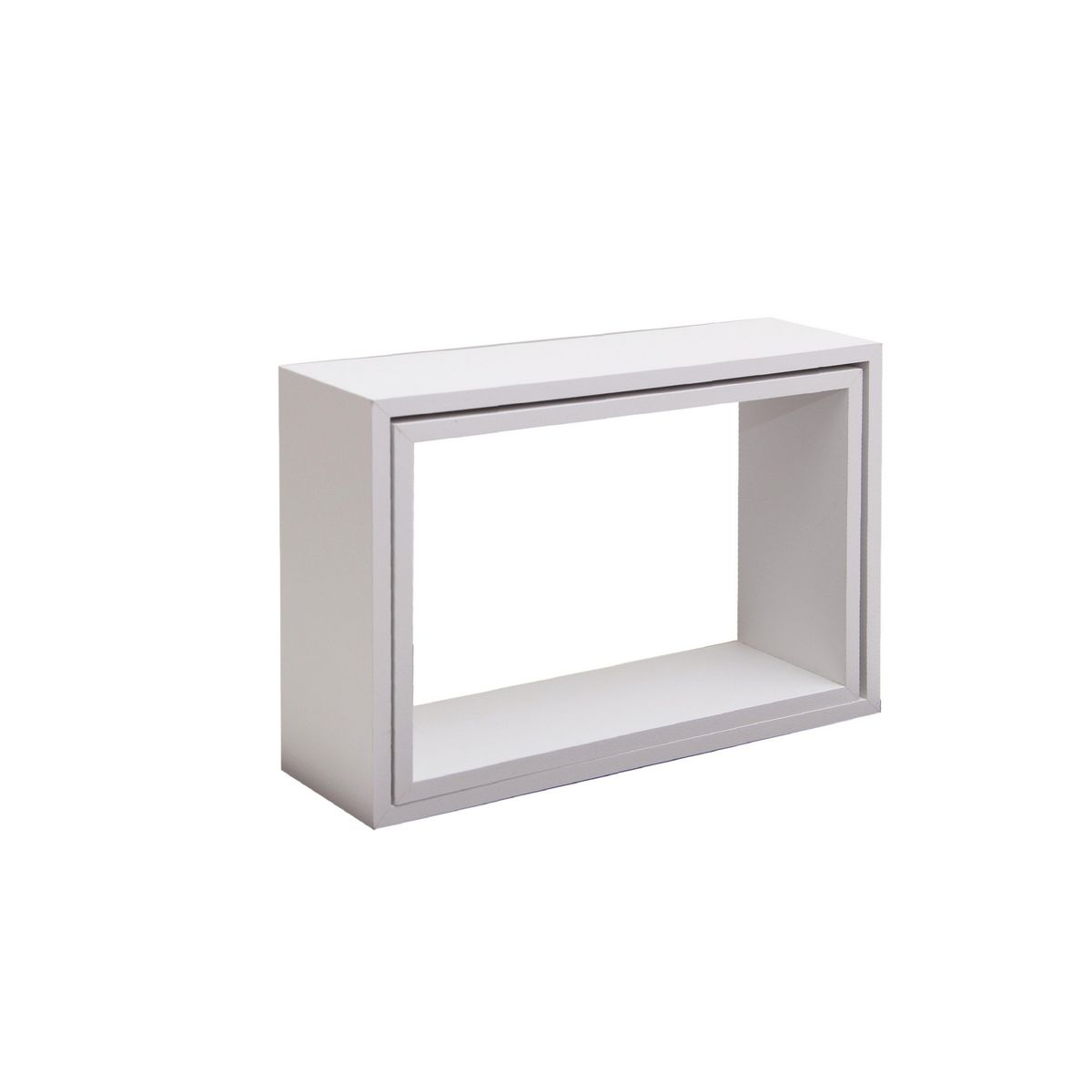 VGO - Set de 2 cubos MDF 40x12x27 cm Blanco
