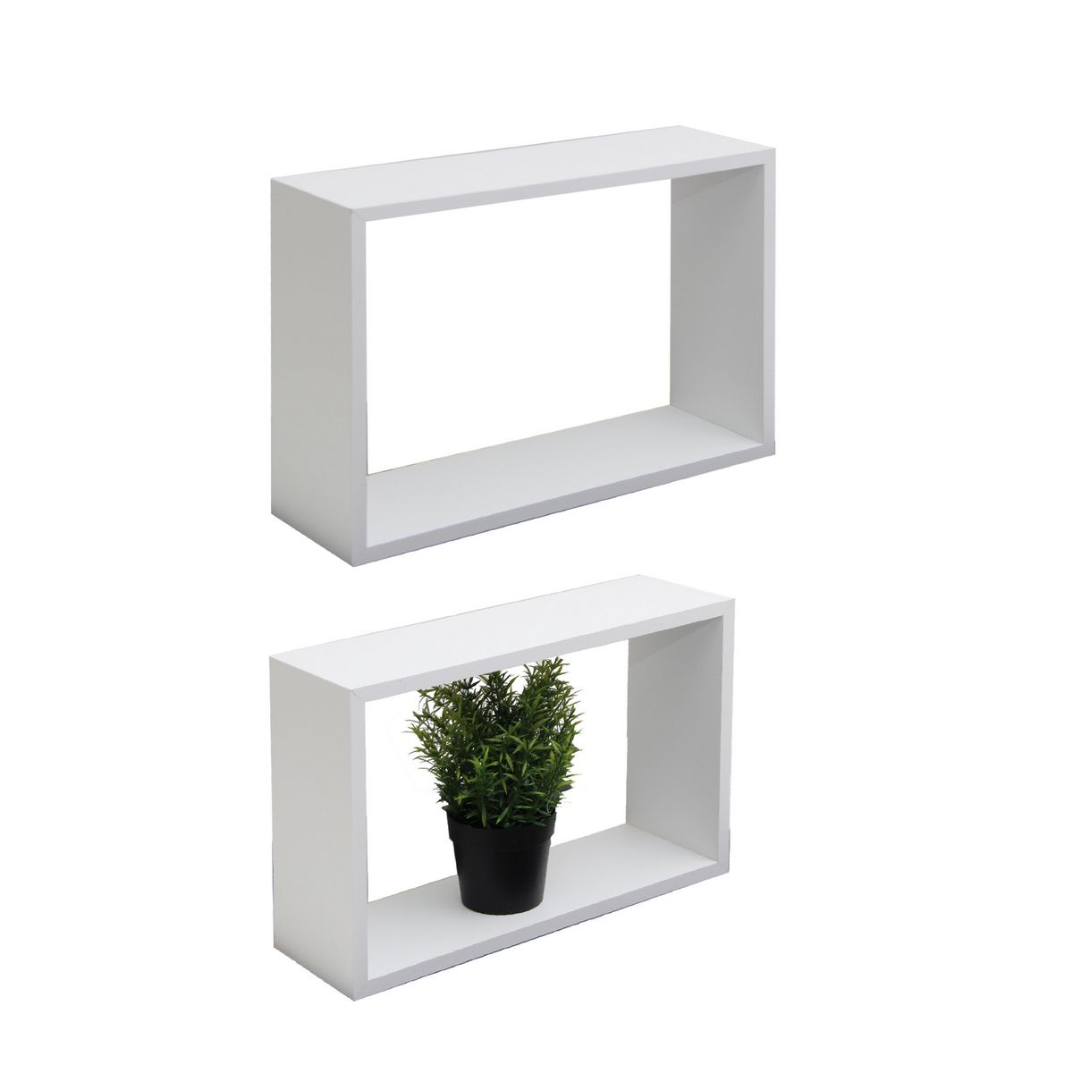 VGO - Set de 2 cubos MDF 40x12x27 cm Blanco