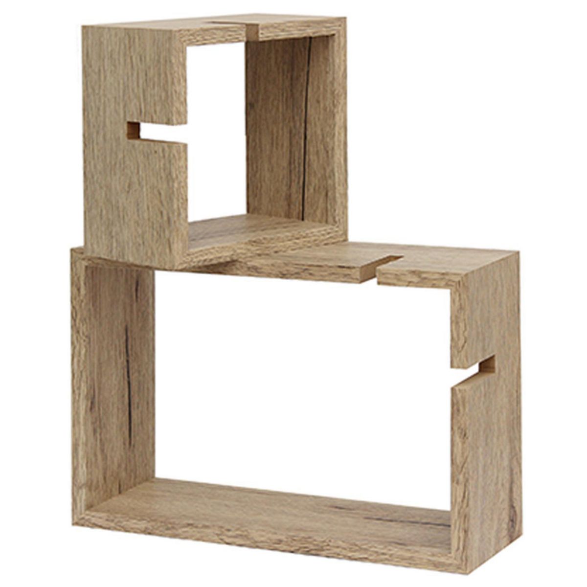 VGO - Set de 2 Repisas MDF 2 Nivel(es) 39x10x29 cm Natural
