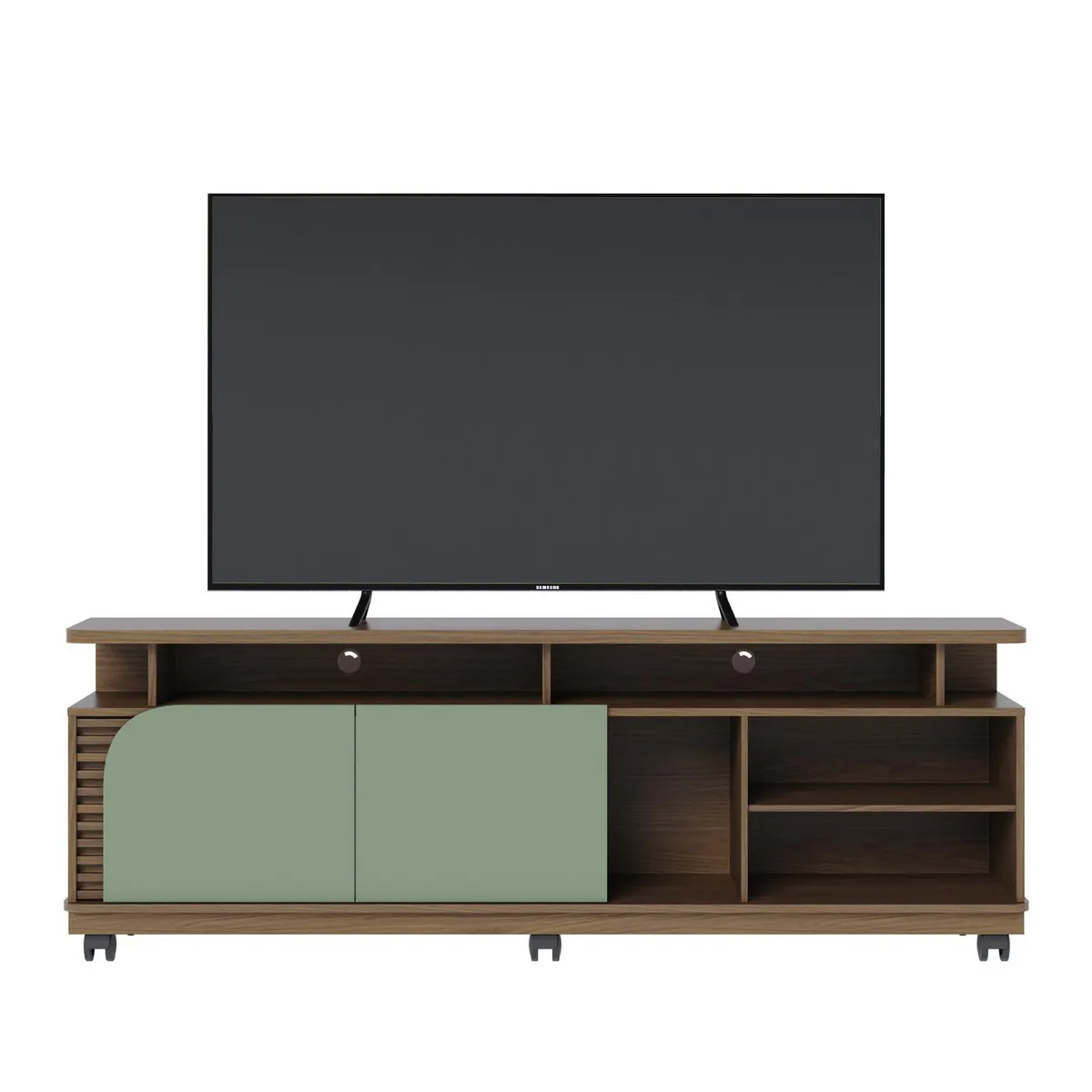 ONESSTA - Rack TV 75 " Jurere Almendra/verde 180x62x39.3 cm