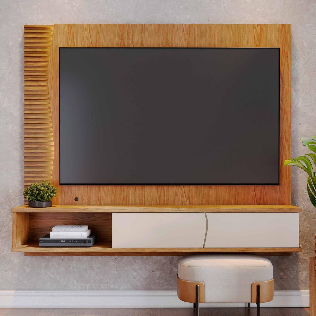 ONESSTA - Home 65 " Egeu Freijo/OFF White 179x155x30.5 cm