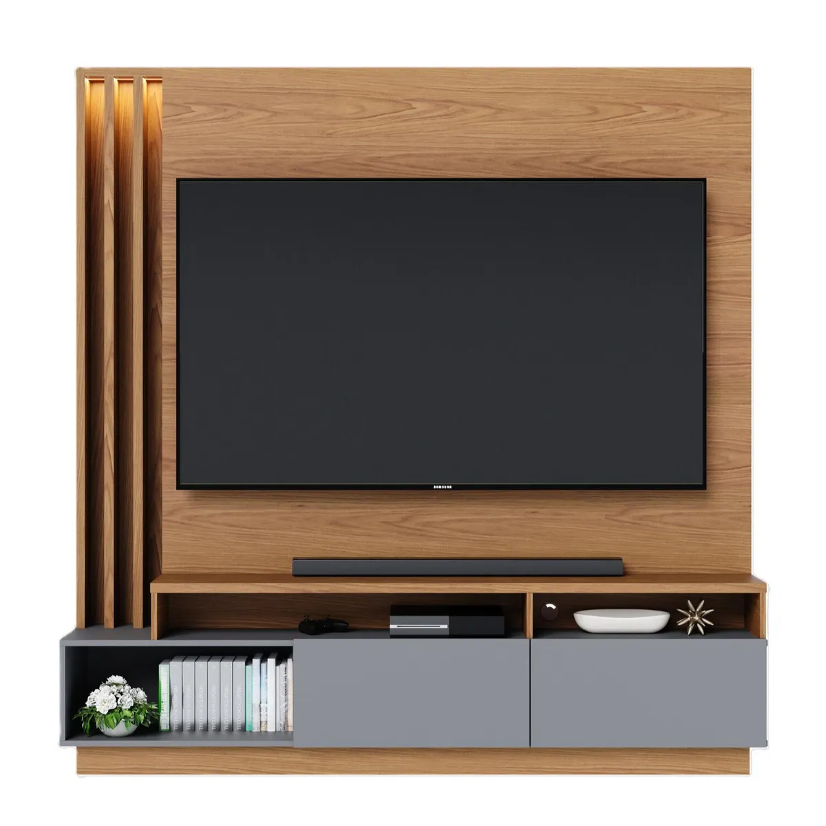 ONESSTA - Home 65 " Humaita Freijo/cinza 180x184.4x41.8 cm