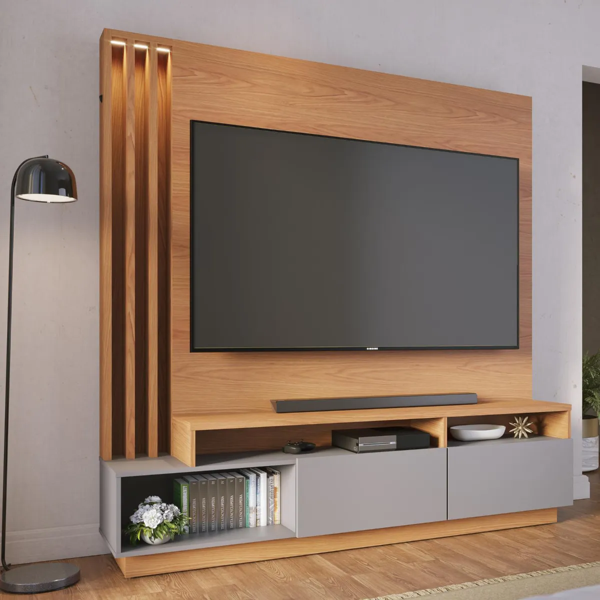 ONESSTA - Home 65 " Humaita Freijo/cinza 180x184.4x41.8 cm