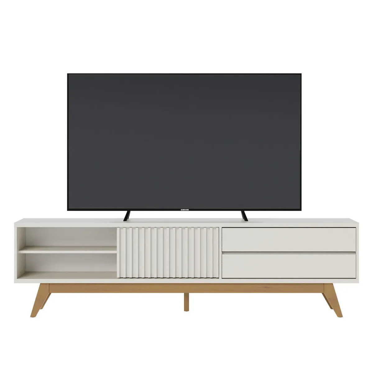 ONESSTA - Rack TV 75 " Venezza OFF White/Freijo 200x55.2x37.3 cm