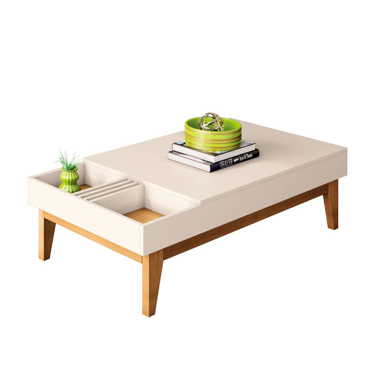 ONESSTA - Mesa de centro Vitta OFF White 60x117x32 cm