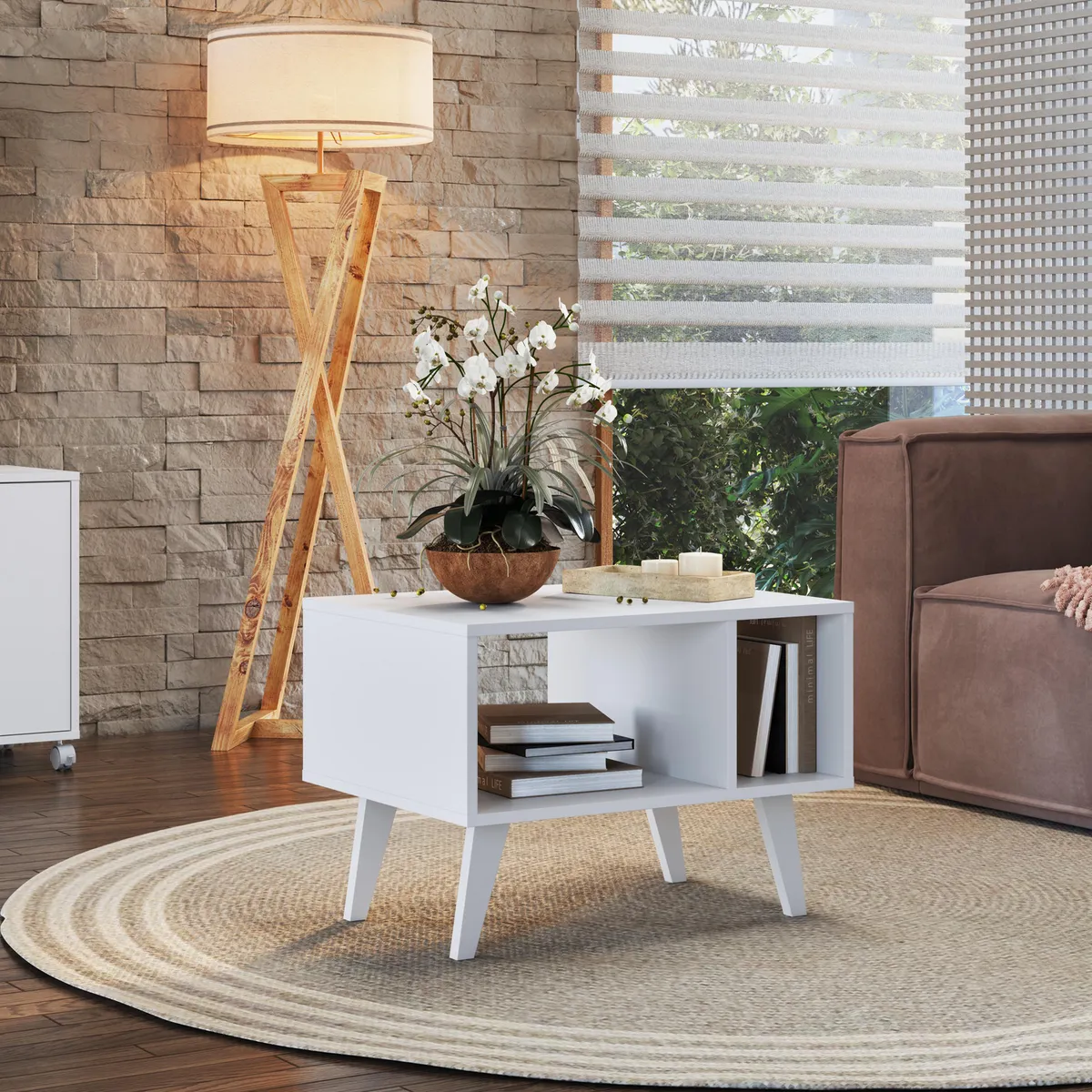 BE DESIGN - Mesa de centro B60.038 Blanco 44.8x60x43 cm