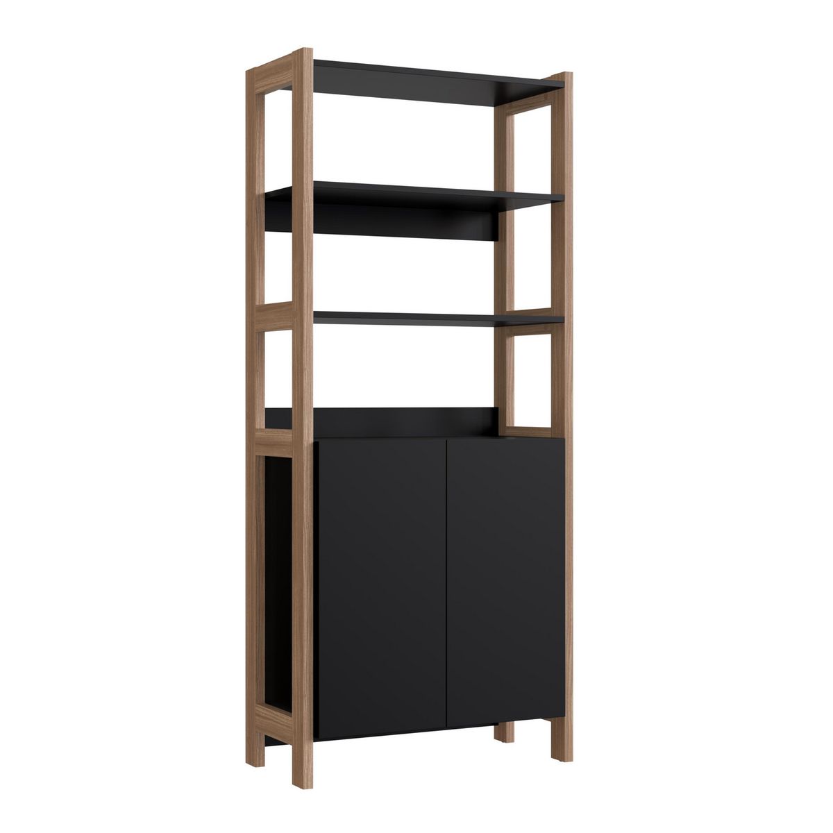 BE DESIGN - Estante MDP 3 Nivel(es) 73x170.5x35 cm Negro castaño