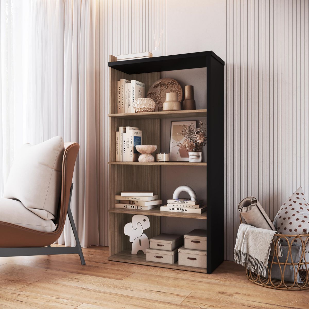 BE DESIGN - Estante MDP Nivel(es) 72x136x31.5 cm Castaño