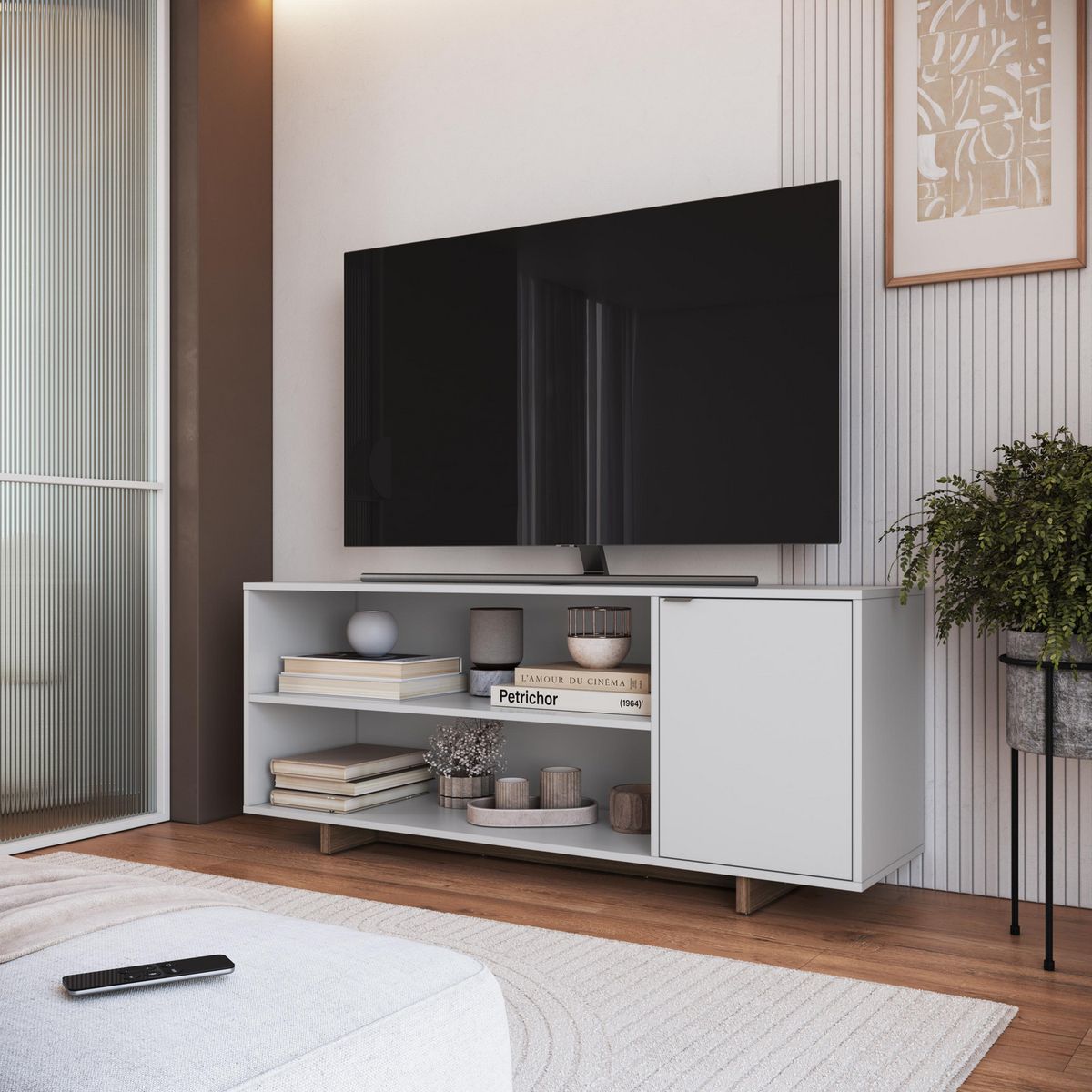 BE DESIGN - Rack TV 50 " B75.087 Blanco 135x56x36 cm