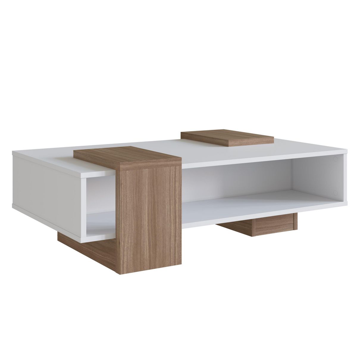 BE DESIGN - Mesa de centro B93.087 Blanco castaño 52.5x93x32.5 cm