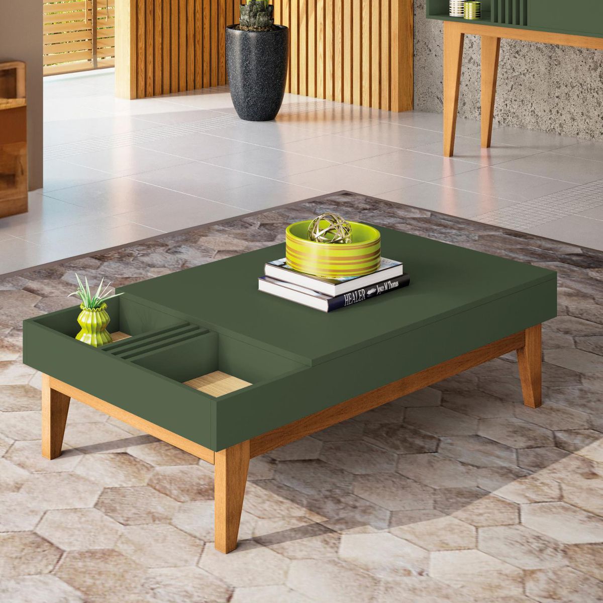 ONESSTA - Mesa de centro Vitta Verde 60x117x32 cm