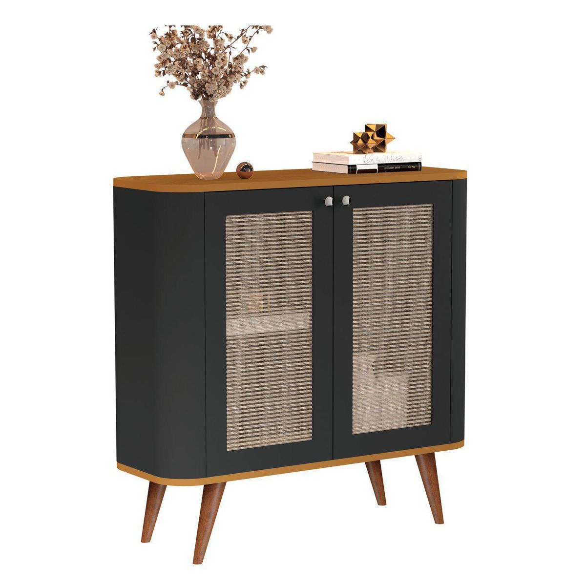 BE DESIGN - Buffet 32769 Negro caramelo 86x36x80 cm