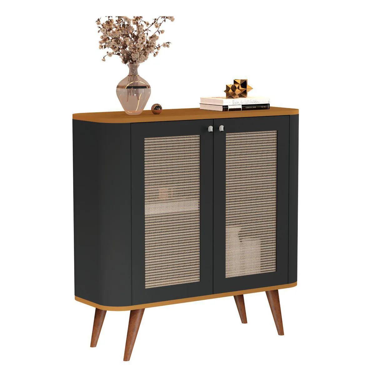 BE DESIGN - Buffet 32769 Negro caramelo 86x36x80 cm