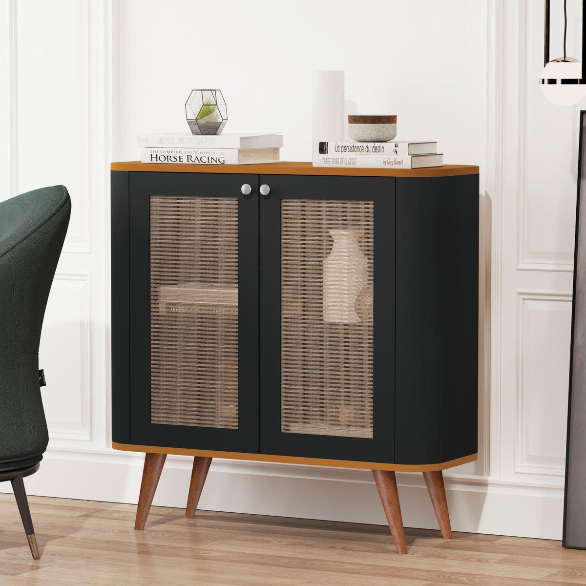 BE DESIGN - Buffet 32769 Negro caramelo 86x36x80 cm