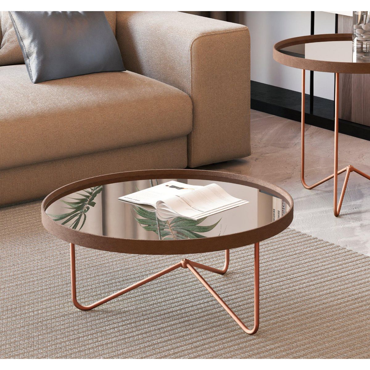 BE DESIGN - Mesa de centro 32560 Bronce 60x60x38 cm