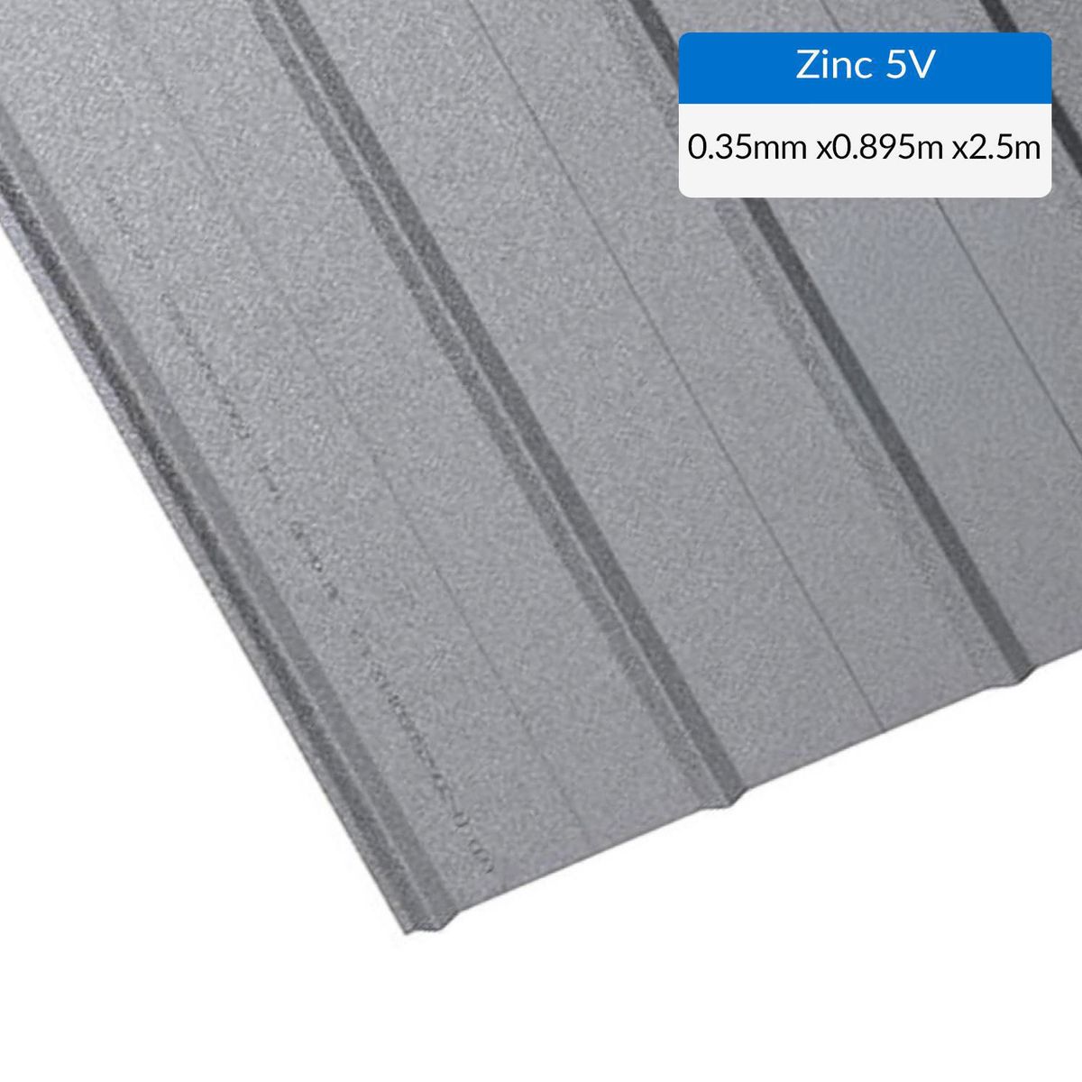 GENERICO - Plancha Recubrimiento Zinc 5V 0.35 mm 89.5x250 cm AZM80