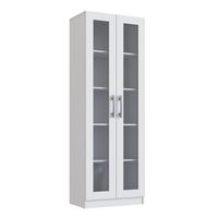 Vitrina blanca 2 puertas vidrio Moveli