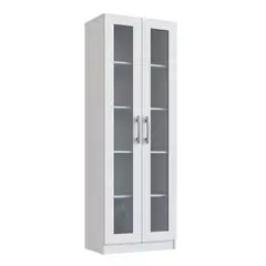 BE DESIGN - Vitrina blanca 2 puertas vidrio Moveli