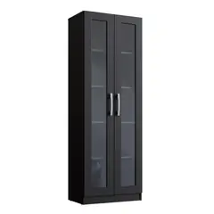 BE DESIGN - Vitrina negro 2 puertas vidrio Moveli