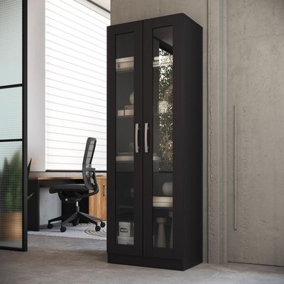 Imagen 2 del producto Vitrina negro 2 puertas vidrio Moveli