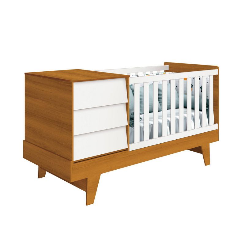 KIDSCOOL - Cuna 3 en 1 Noah Blanco caramelo 106x84x194 cm
