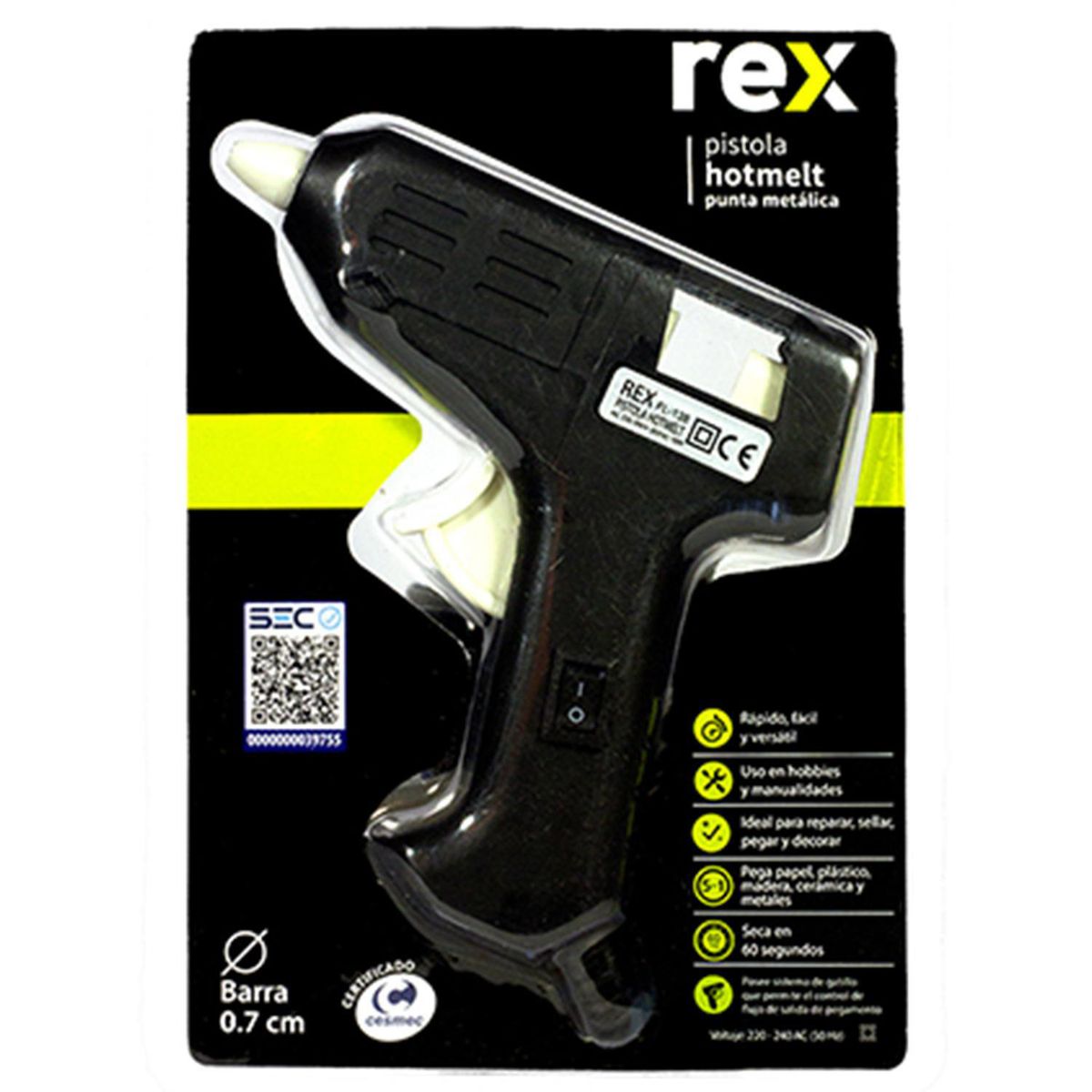 REX - Pistola Hot Melt 0,7 cm