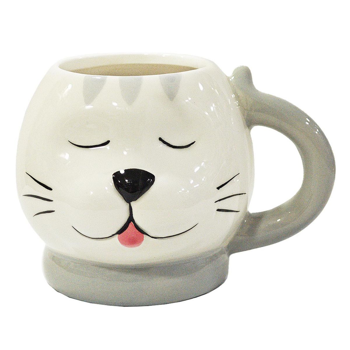 JUST HOME COLLECTION - Taza 450 ml Cerámica Formas Mascotas Blanco