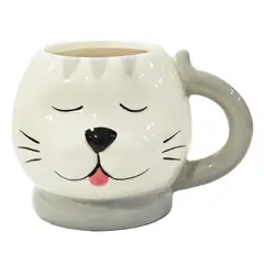 JUST HOME COLLECTION - Taza 450 ml Cerámica Formas Mascotas Blanco