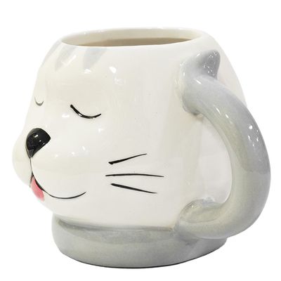 Imagen 2 del producto Taza 450 ml Cerámica Formas Mascotas Blanco