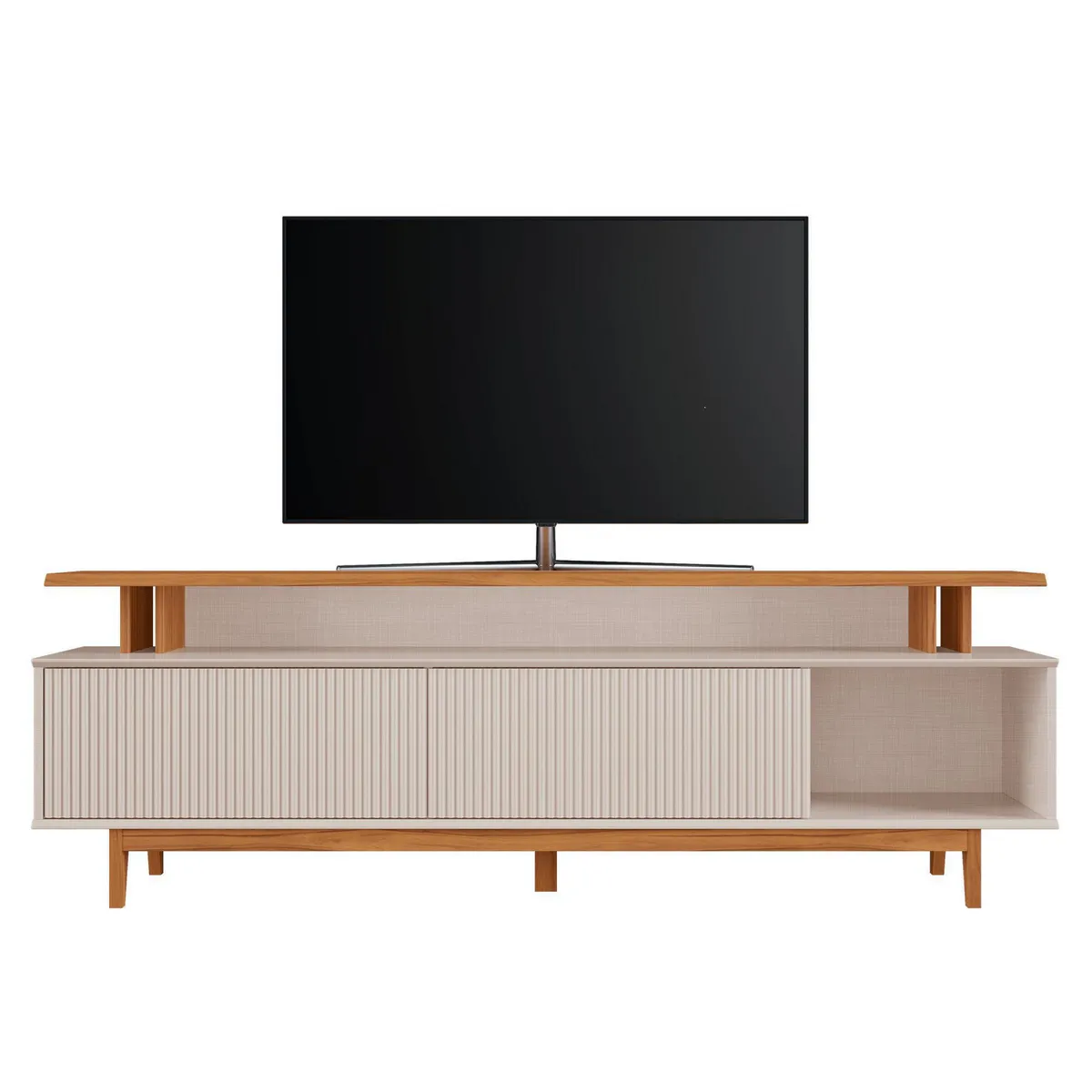 HOME MOBILI - Rack TV 75 " Osorno Blanco/Café 180x59x40 cm