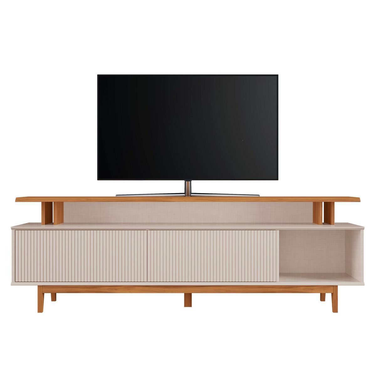 HOME MOBILI - Rack TV 75 " Osorno Blanco/Café 180x59x40 cm