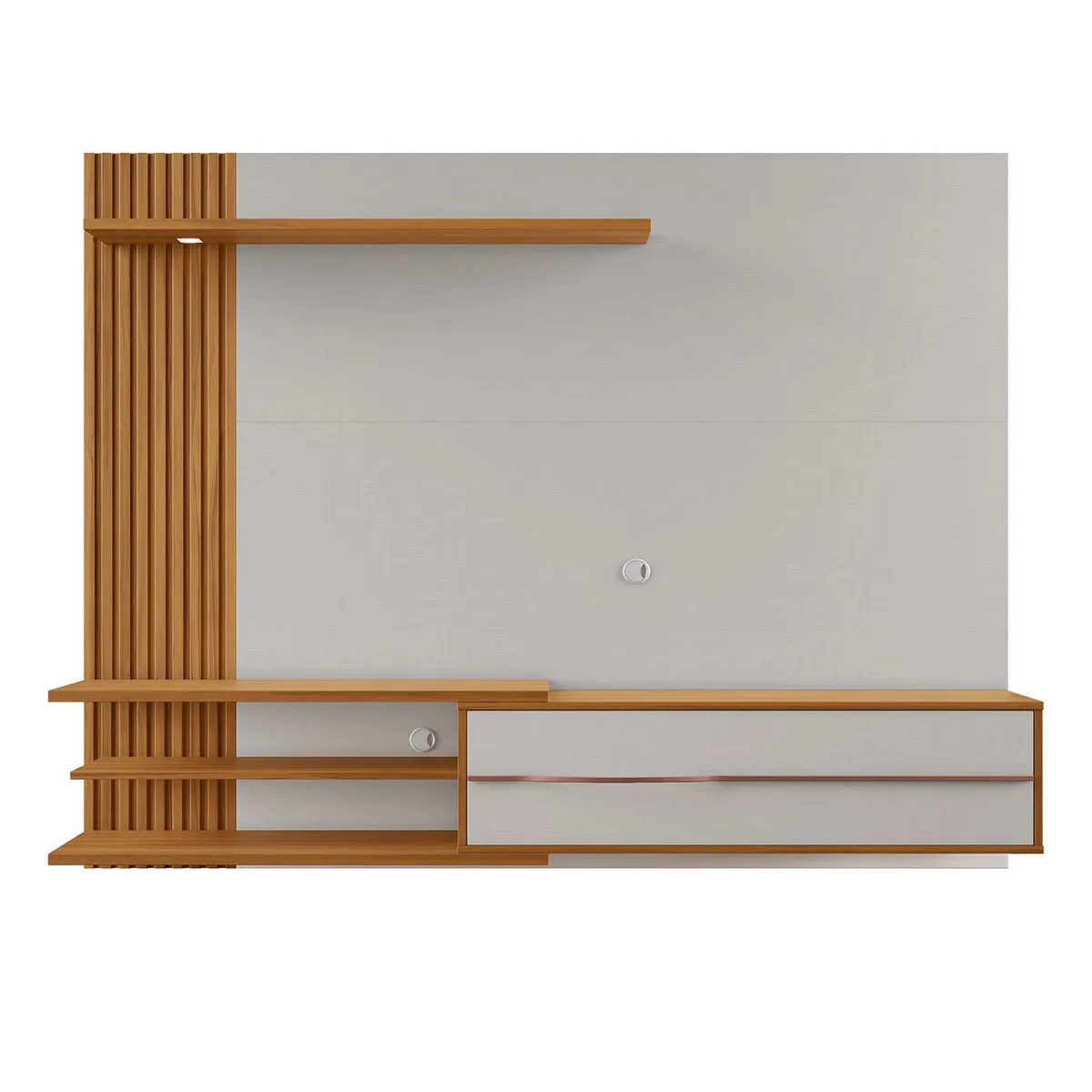 HOME MOBILI - Panel TV 65 " Atlanta Blanco/Café 180x152x30 cm