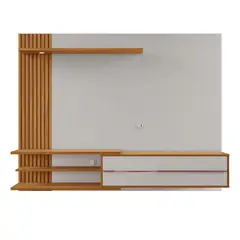 HOME MOBILI - Panel TV 65 " Atlanta Blanco/Café 180x152x30 cm