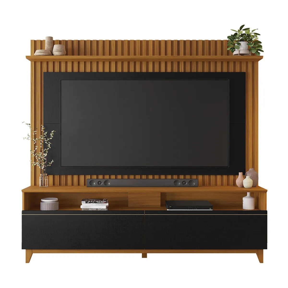 HOME MOBILI - Home TV 65 " Tenoc Cafe/Negro 183x188x38 cm