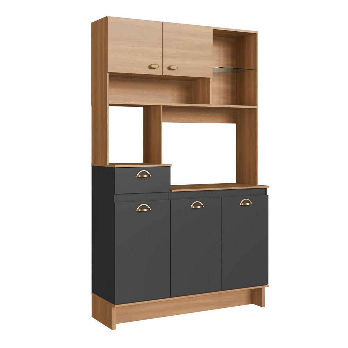 AMUV - Mueble kit cocina 112 cm grafito 5 puertas 1 cajón