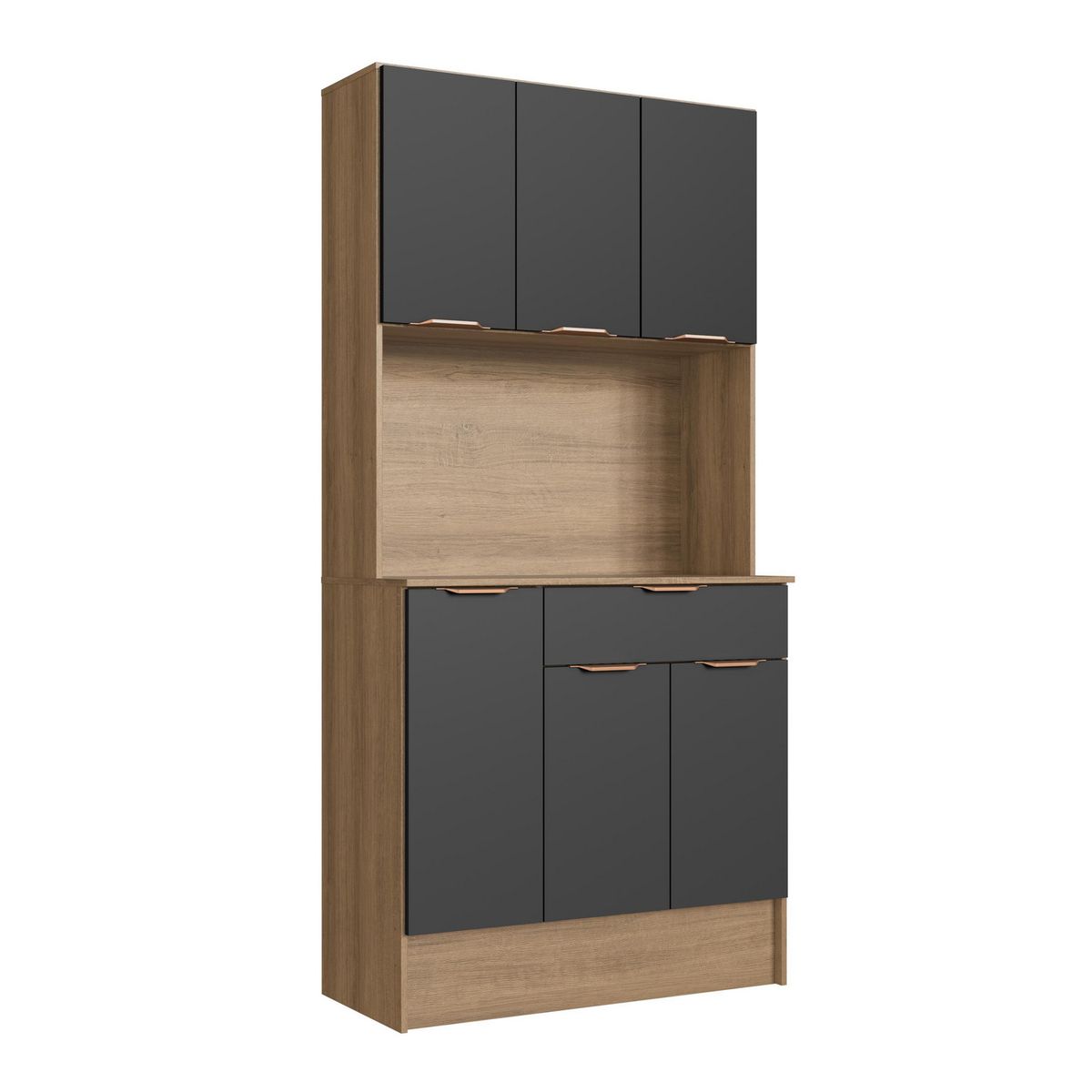 AMUV - Mueble kit cocina 81 cm grafito 6 puertas 1 cajón