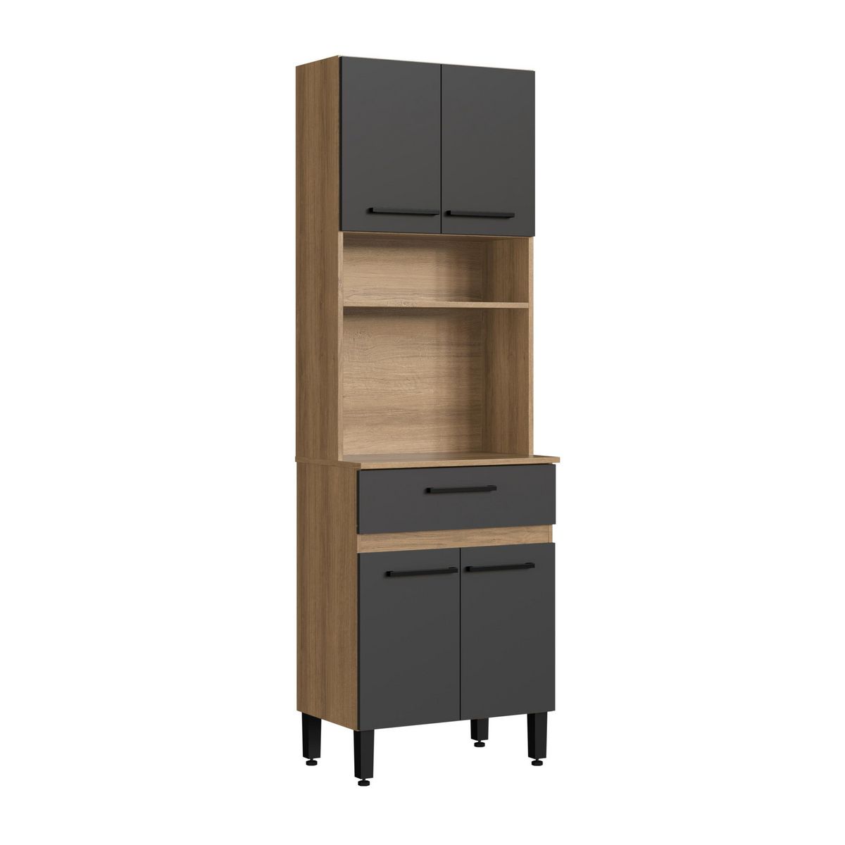 AMUV - Mueble kit cocina 60 cm grafito 4 puertas 1 cajón