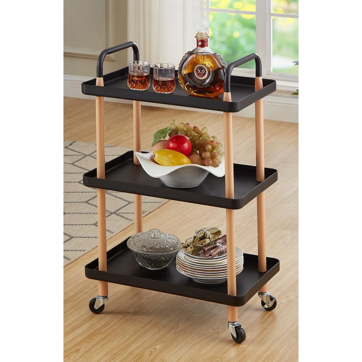 JUST HOME COLLECTION - Carro 3 pisos 30x24x metálico