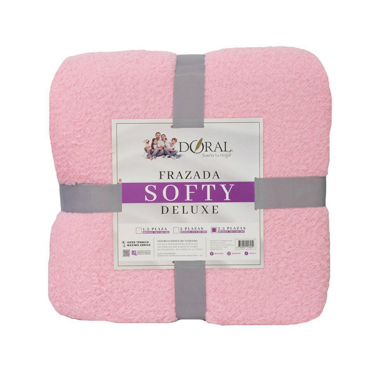 DORAL - Frazada Deluxe King Rosado