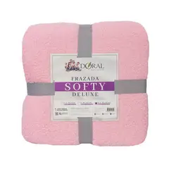 DORAL - Frazada Deluxe King Rosado