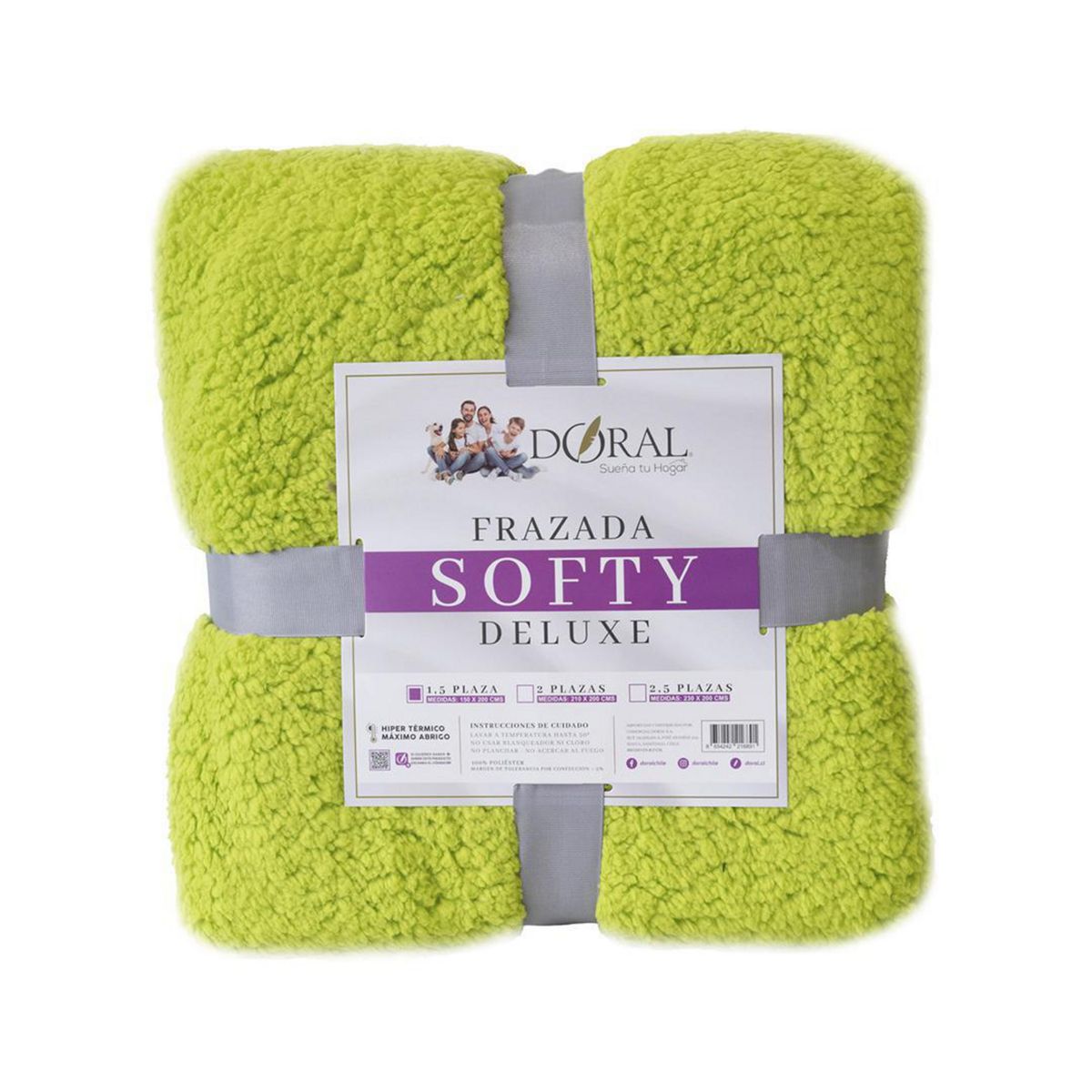 DORAL - Frazada Deluxe 1.5 plazas Verde