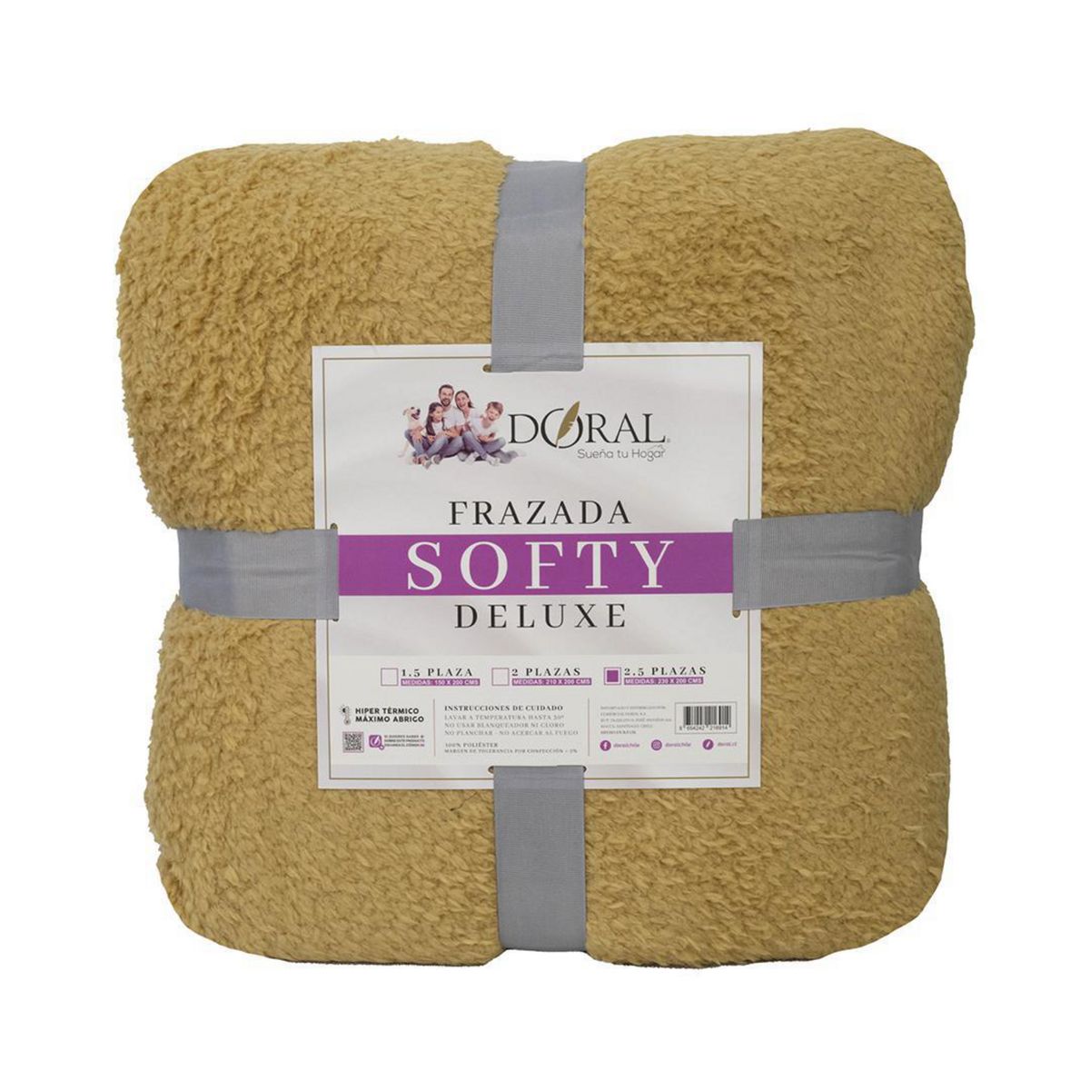 DORAL - Frazada Deluxe King Mostaza