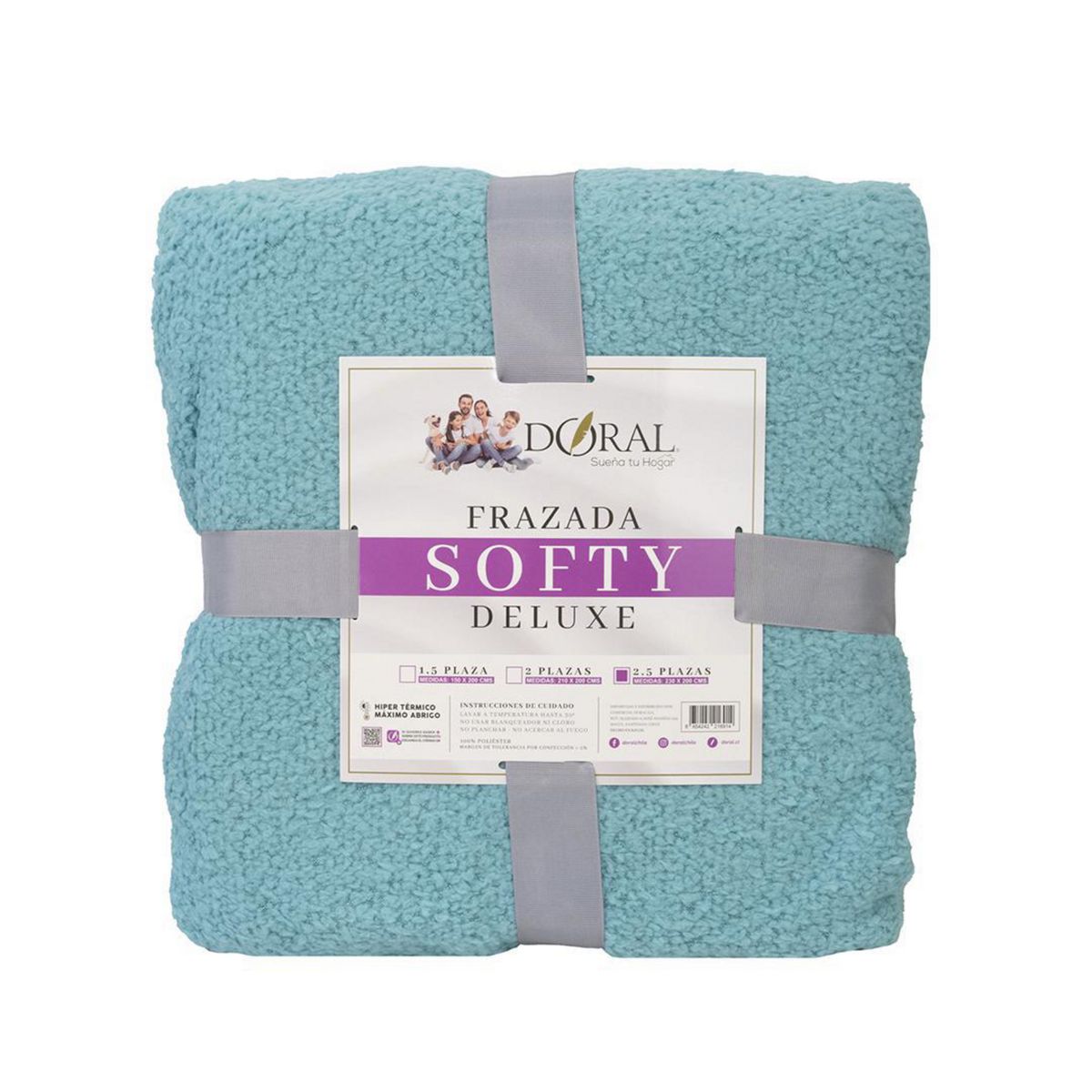 DORAL - Frazada Deluxe King Turquesa