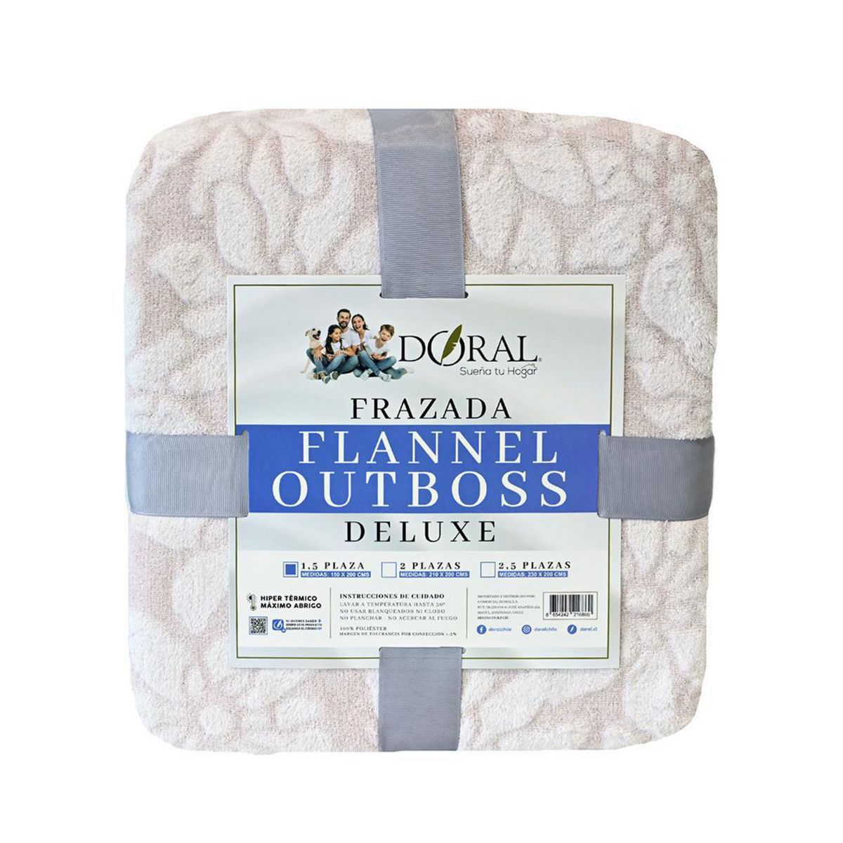 DORAL - Frazada Deluxe 1.5 plazas Rosado