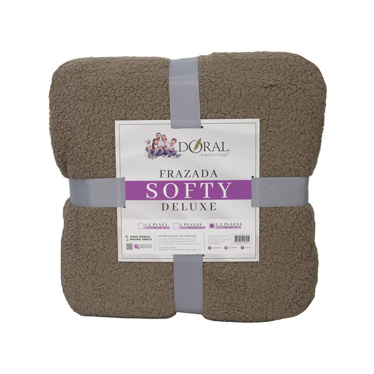 DORAL - Frazada Deluxe King Café