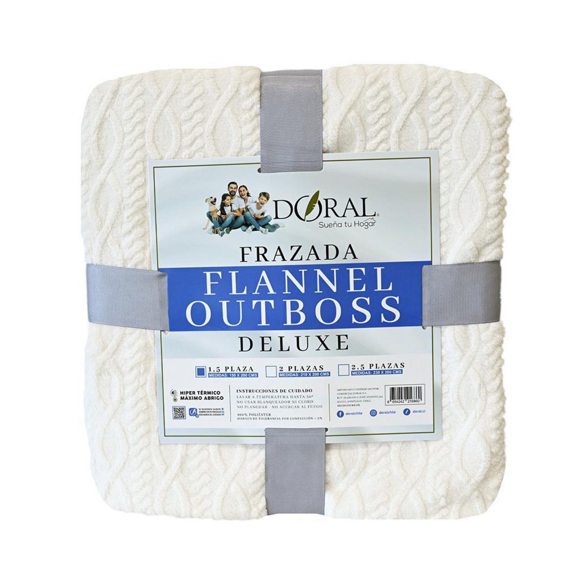 DORAL - Frazada Deluxe 1.5 plazas Crudo