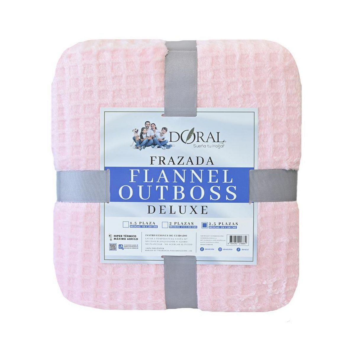 DORAL - Frazada Deluxe 2 plazas Rosado